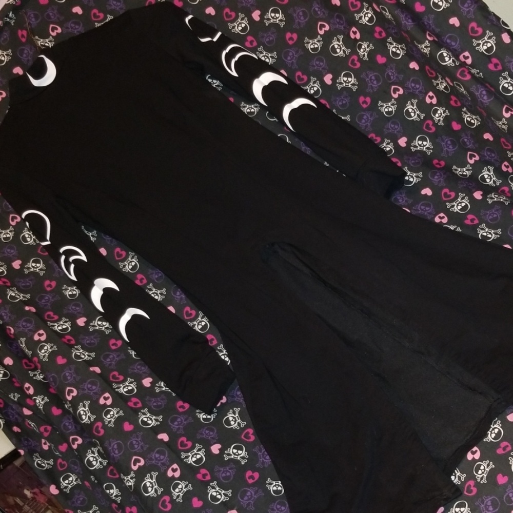 Split BlackTunic Goth turtleneck Lunar dress small